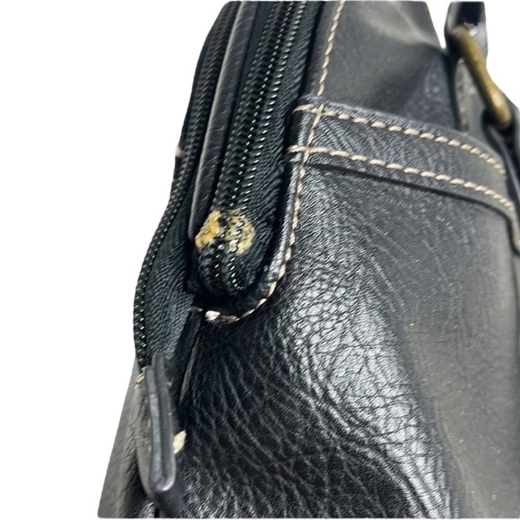 B.O.C Black Leather Double Handles Large Bag BLEMISH - Picture 6 of 10